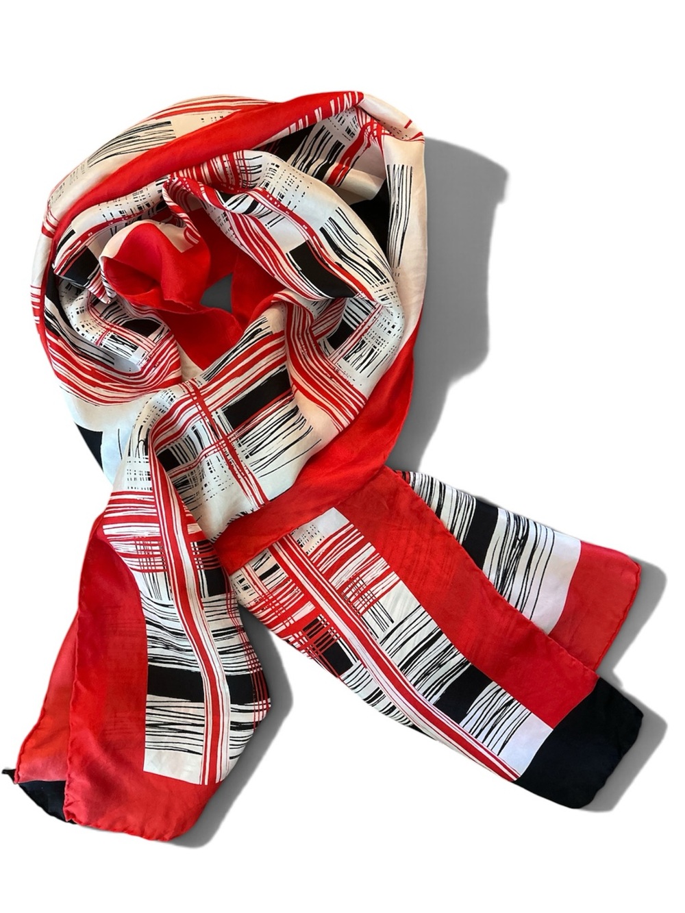 Large Silk Rectangular Vintage Scarf